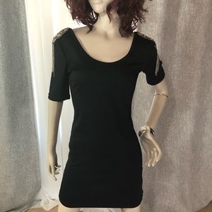 Love Culture Jeweled sleeve black dress size Med